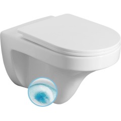 AQUALINE - DENICA závěsná WC mísa, Vortex Rimless, 36x52cm, bílá PS8512