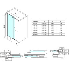 GELCO - DRAGON Sprchové dveře do niky 1500 čiré sklo, GD4615 GD4615