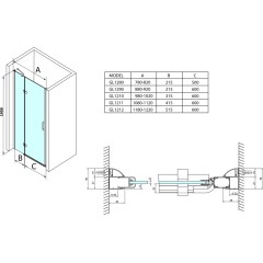 GELCO - LEGRO Sprchové dveře do niky 1200 čiré sklo, GL1212 GL1212