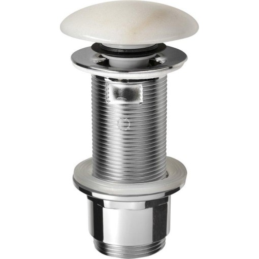 SAPHO - BLOK umyvadlová výpust 5/4“, click-clack, zátka leštěný bílý mramor 2401-921