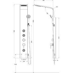 AQUALINE - TUSA sprchový panel 200x1400, stříbrná SL680