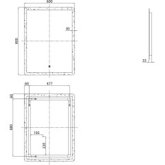 AQUALINE - FAGO zrcadlo s LED osvětlením 60x80cm, dotykový senzor, stmívatelné FA060