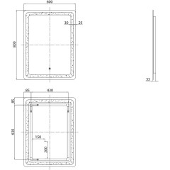 AQUALINE - SALICA zrcadlo s LED osvětlením 60x80cm, dotykový senzor, stmívatelné SC080