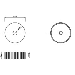 INVENA - Umyvadlo na desku GLAMOUR TREND 36cm bílá CE-63-001-C