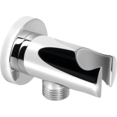 SAPHO - Držák sprchy kulatý, pevný, s vyústěním, chrom 1205-09