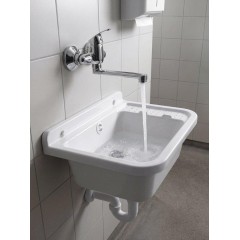 AQUALINE - Závěsná výlevka s odkládací plochou 50x34cm, plast, bílá PI5050
