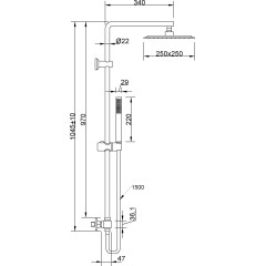 INVENA - Sprchový sloup SVART s termostatickou baterií chrom AU-85-001-X