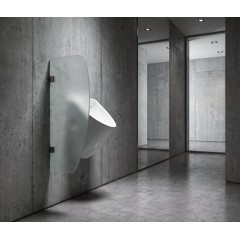 SAPHO - Dělící stěna mezi urinály 40x80 cm, mléčné sklo 2502-05