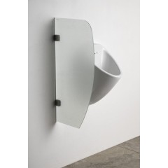 SAPHO - Dělící stěna mezi urinály 40x80 cm, mléčné sklo 2502-05