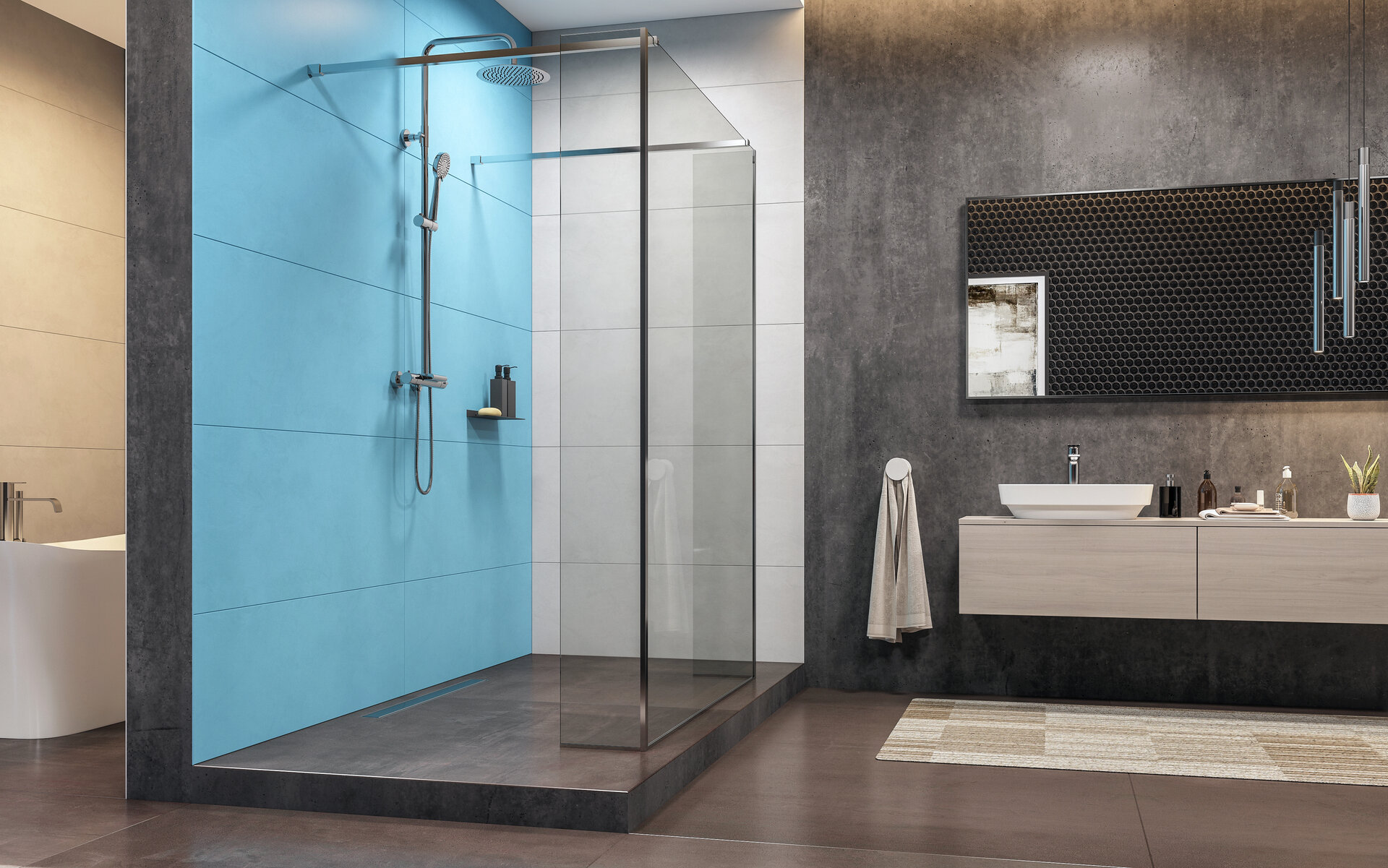 OASIS F2 25x200cm - Sprchová zástěna pro modely F1 a F3