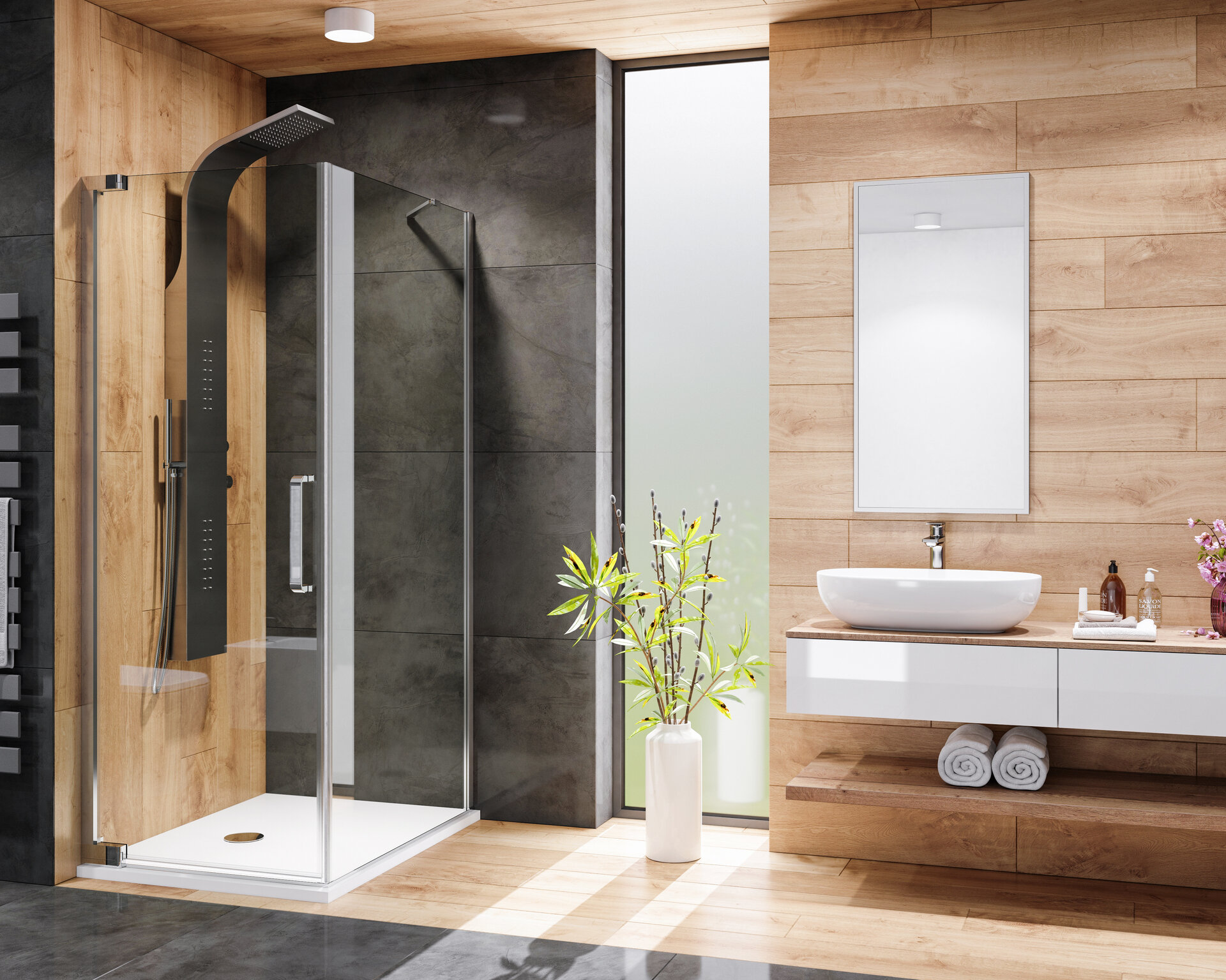 PARTY R11 100x80cm CHROM Sprchová zástěna čiré sklo 8mm