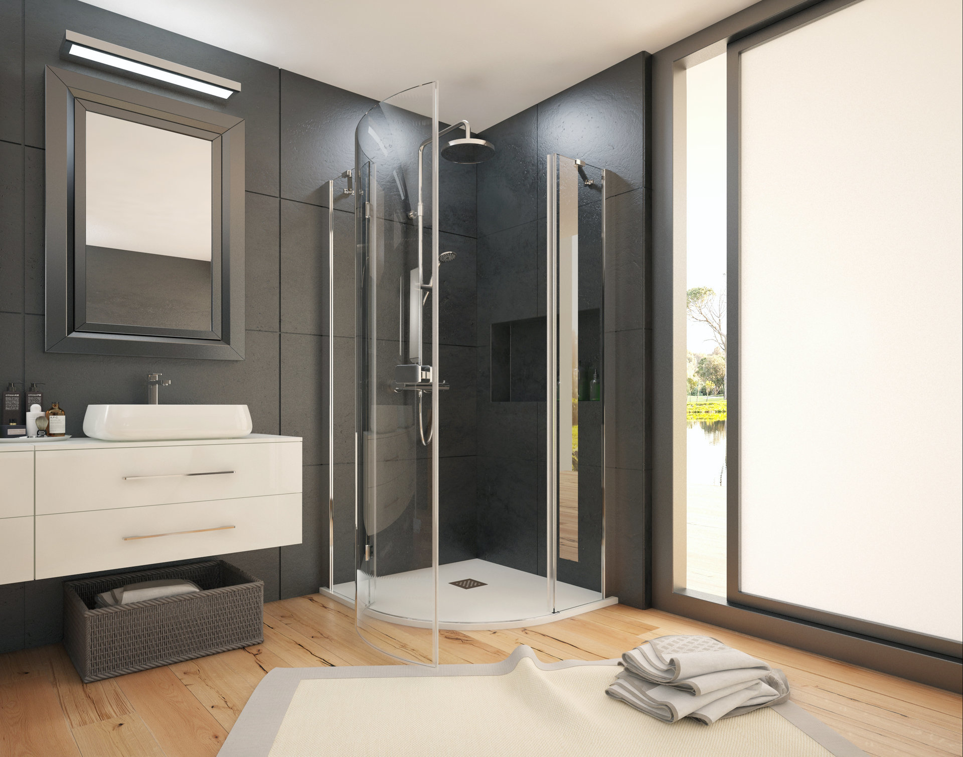 Sprchový kout čtvrtkruhový SMART S5 90×90 cm