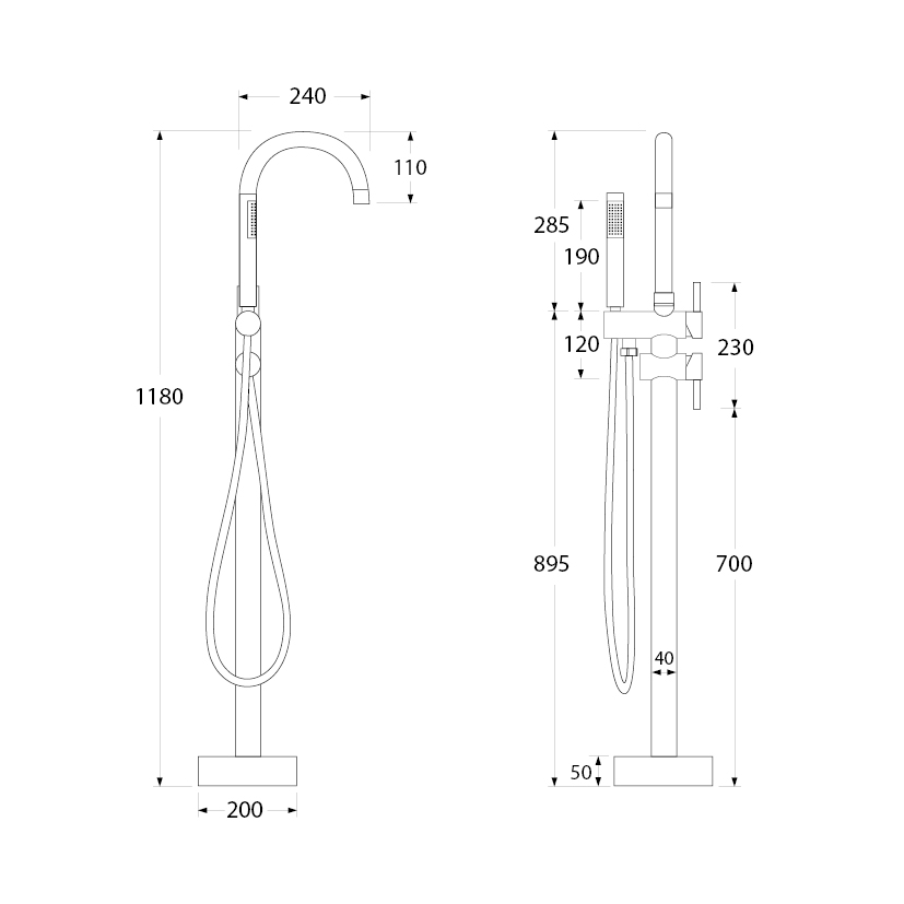BF.05 CH vanová stojánková baterie