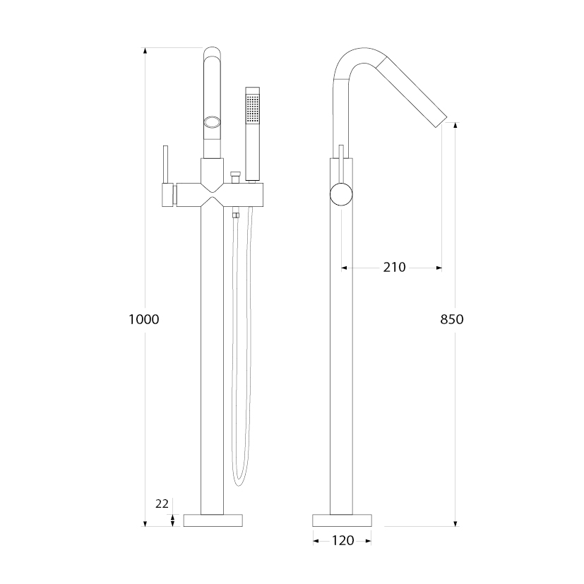 BF.68 CH vanová stojánková baterie