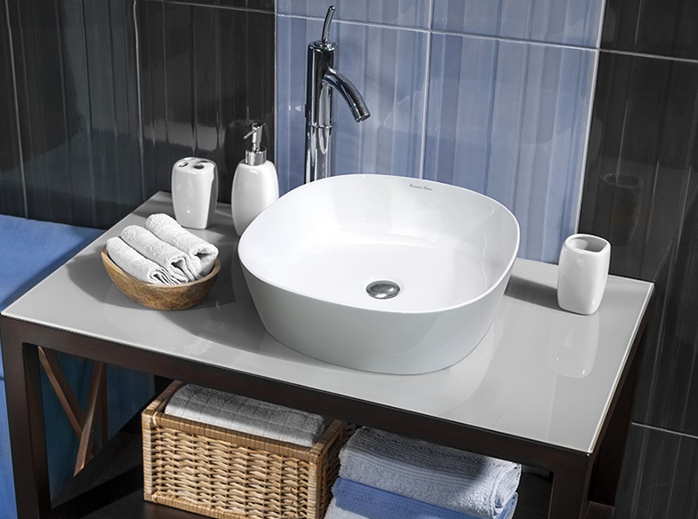 ATOS umyvadlo se zaoblenými rohy 43,5 x 43,5 x 13,5 cm