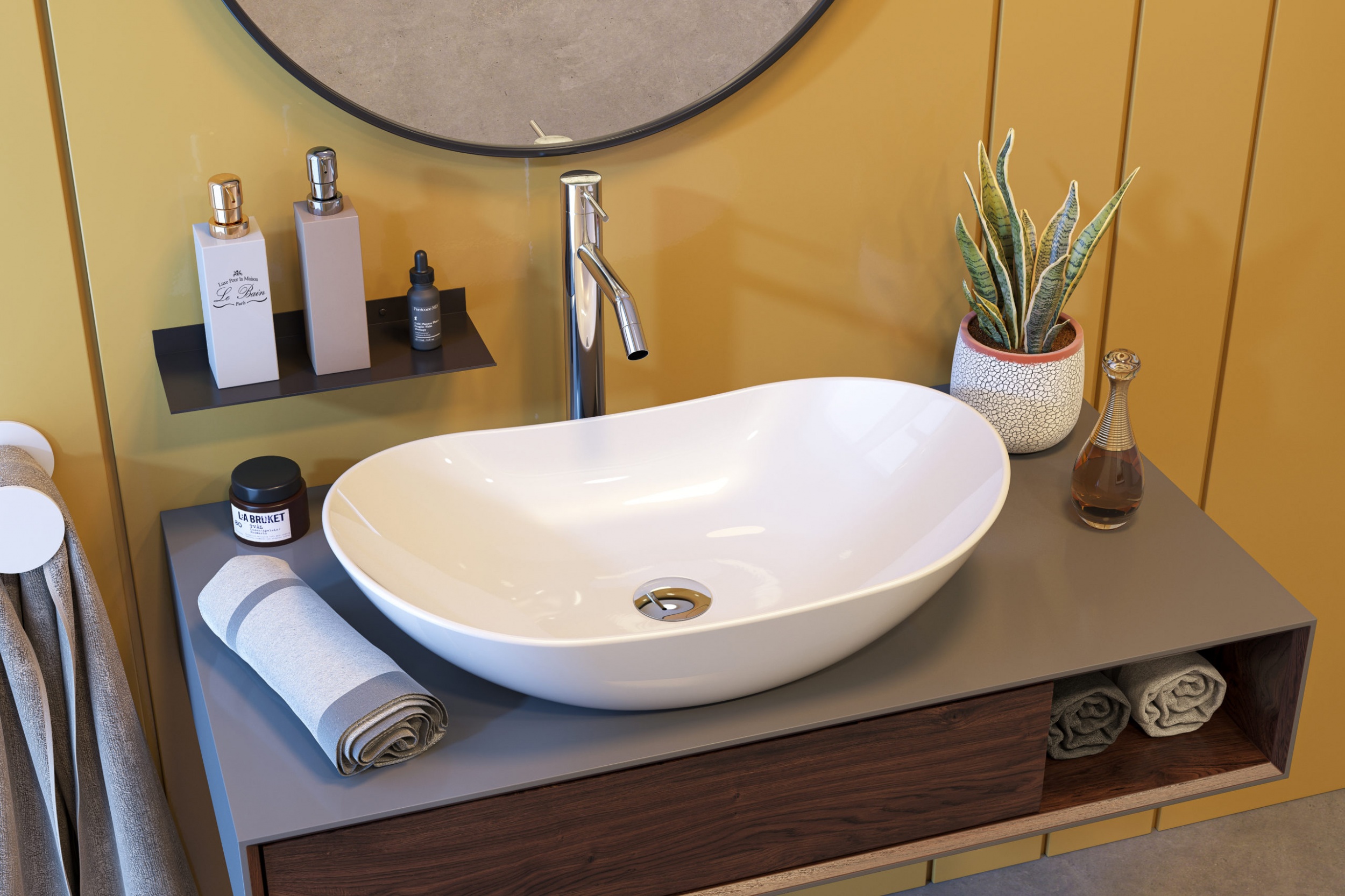 DYLAN keramické umyvadlo 60,5 x 36,5 x 15,5 cm