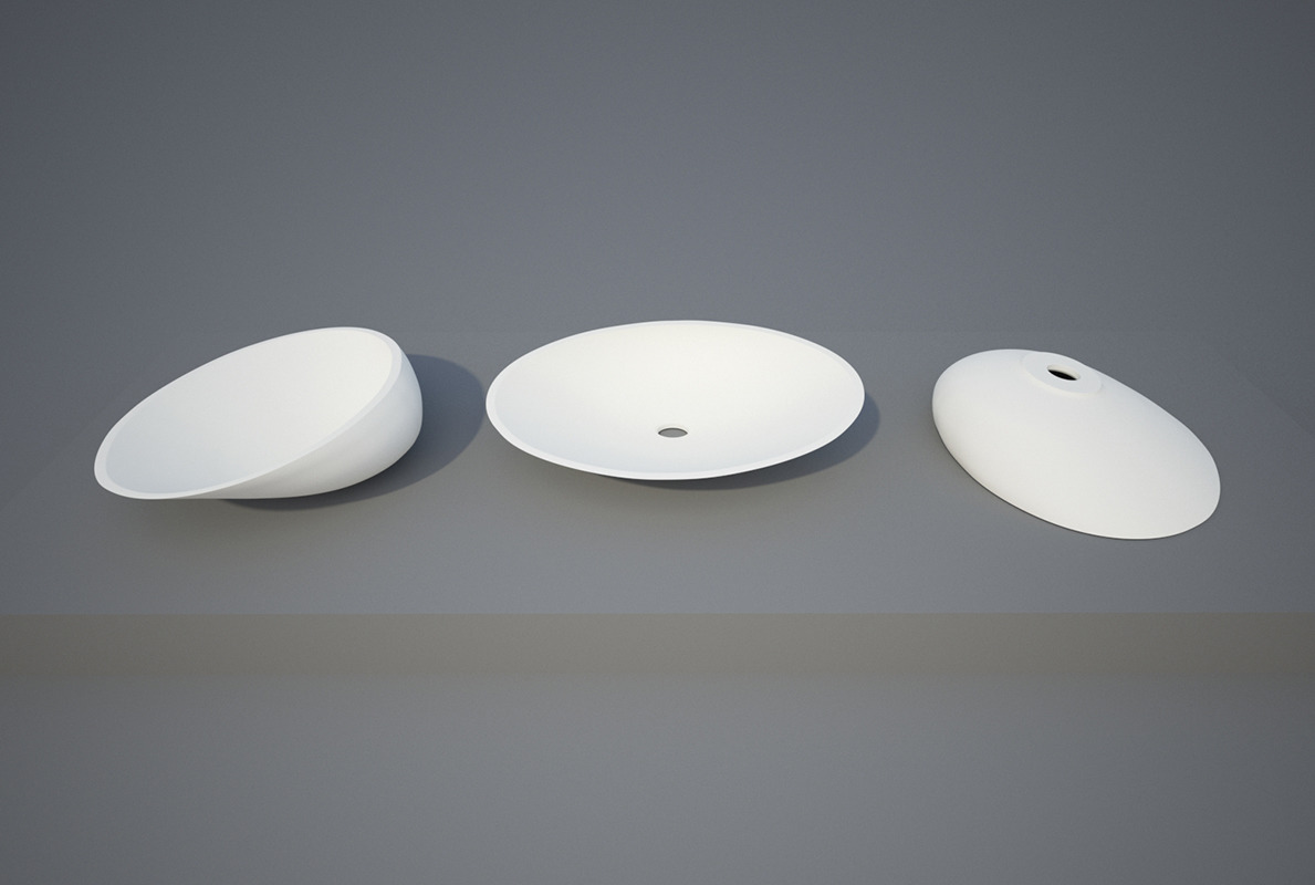 EGG umyvadlo z litého mramoru 54 x 43 x 15,7 cm