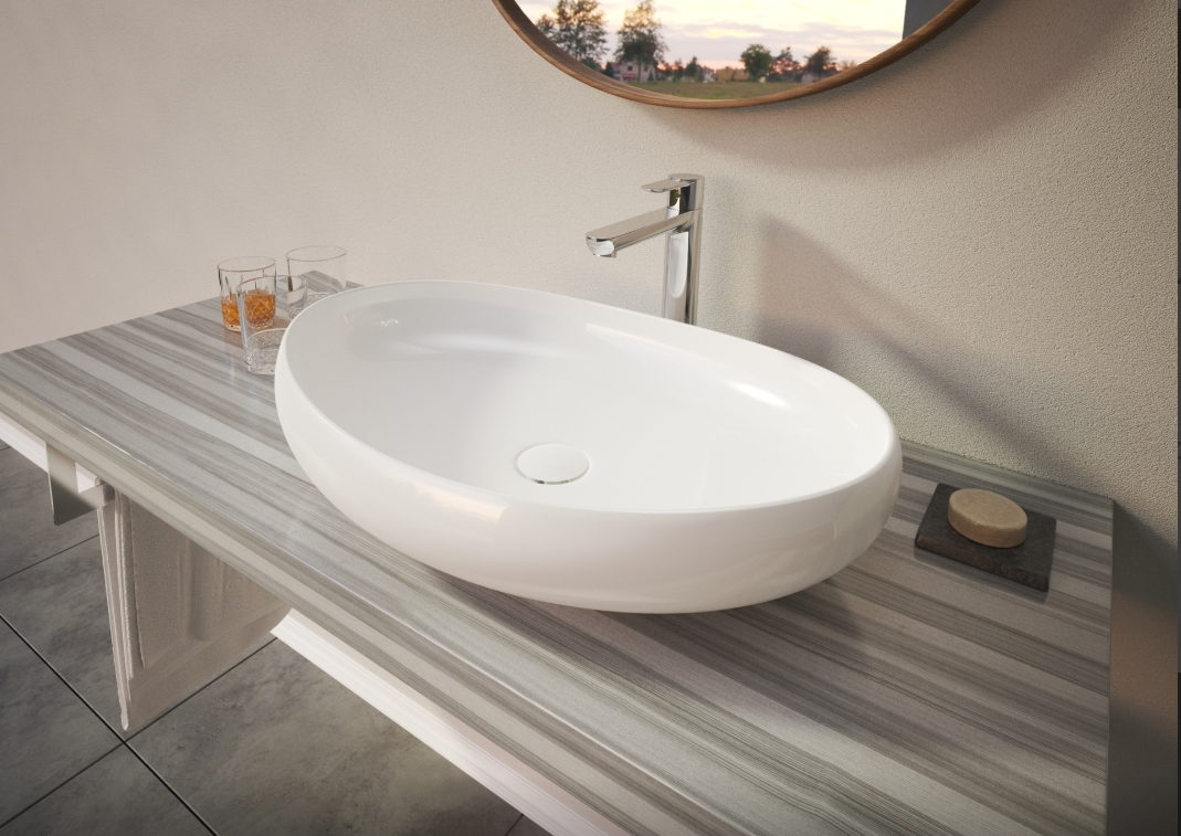 MAYA oválné keramické umyvadlo 63,5x14,5x42cm