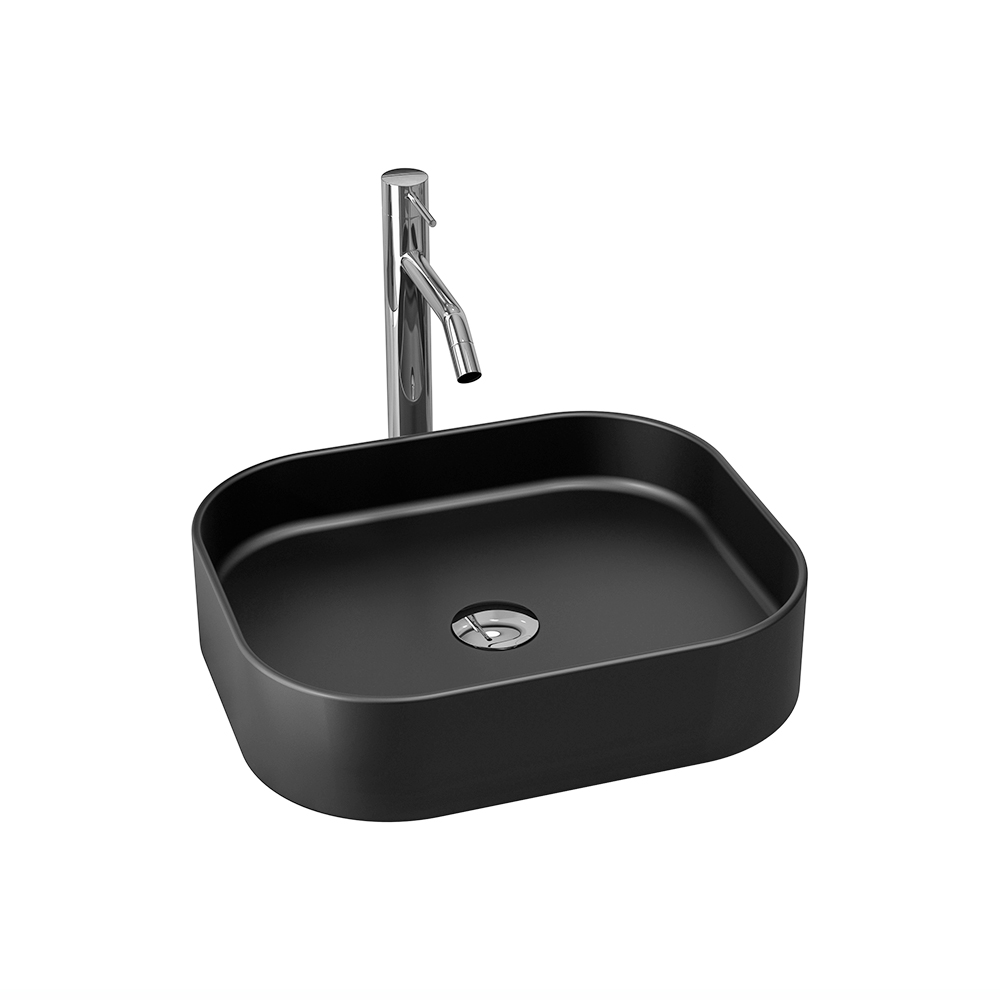 NEXT 45 BLACK černé keramické umyvadlo 45x38x11cm
