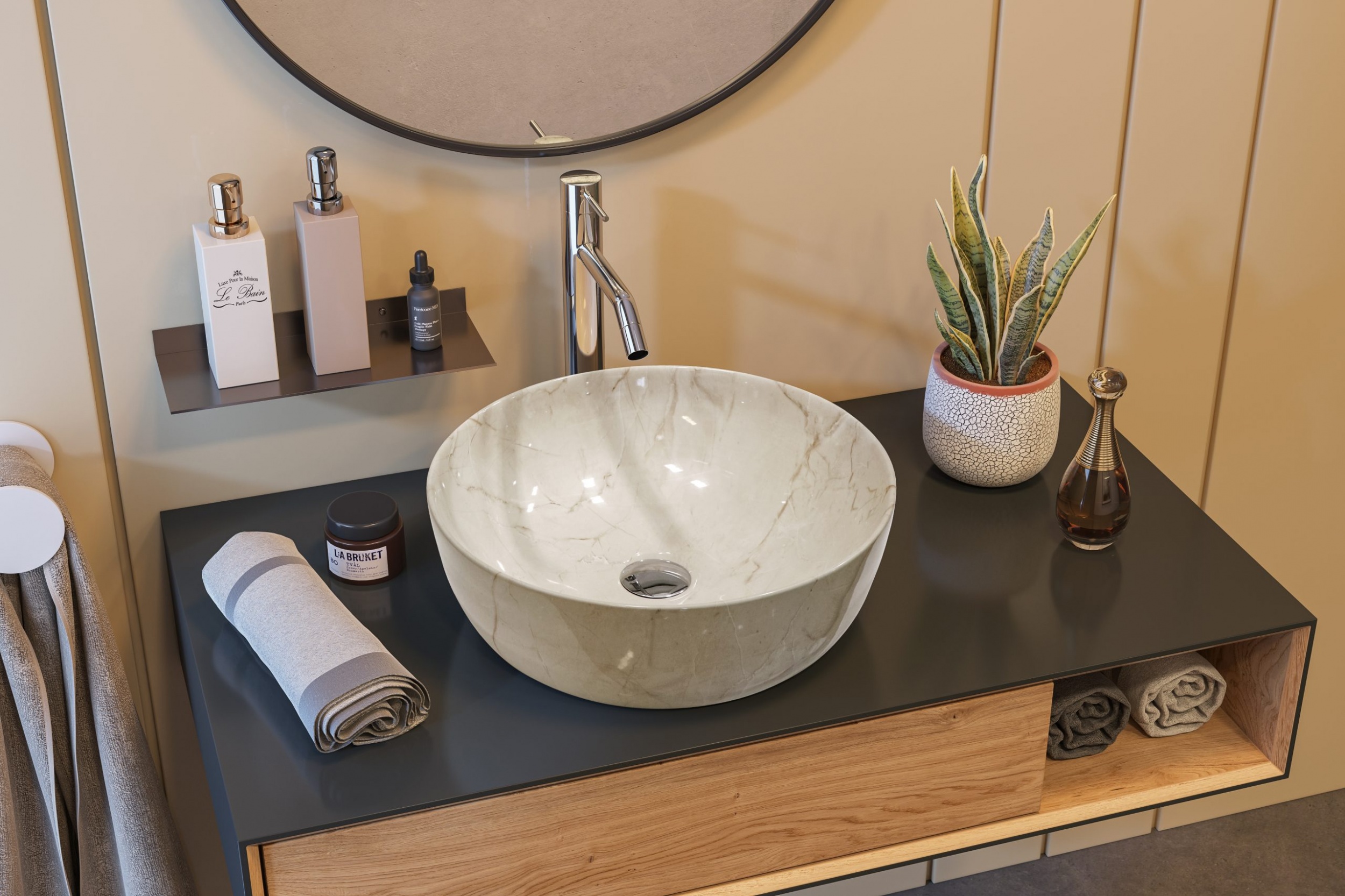 ZARA M keramické umyvadlo 41x41x14 cm