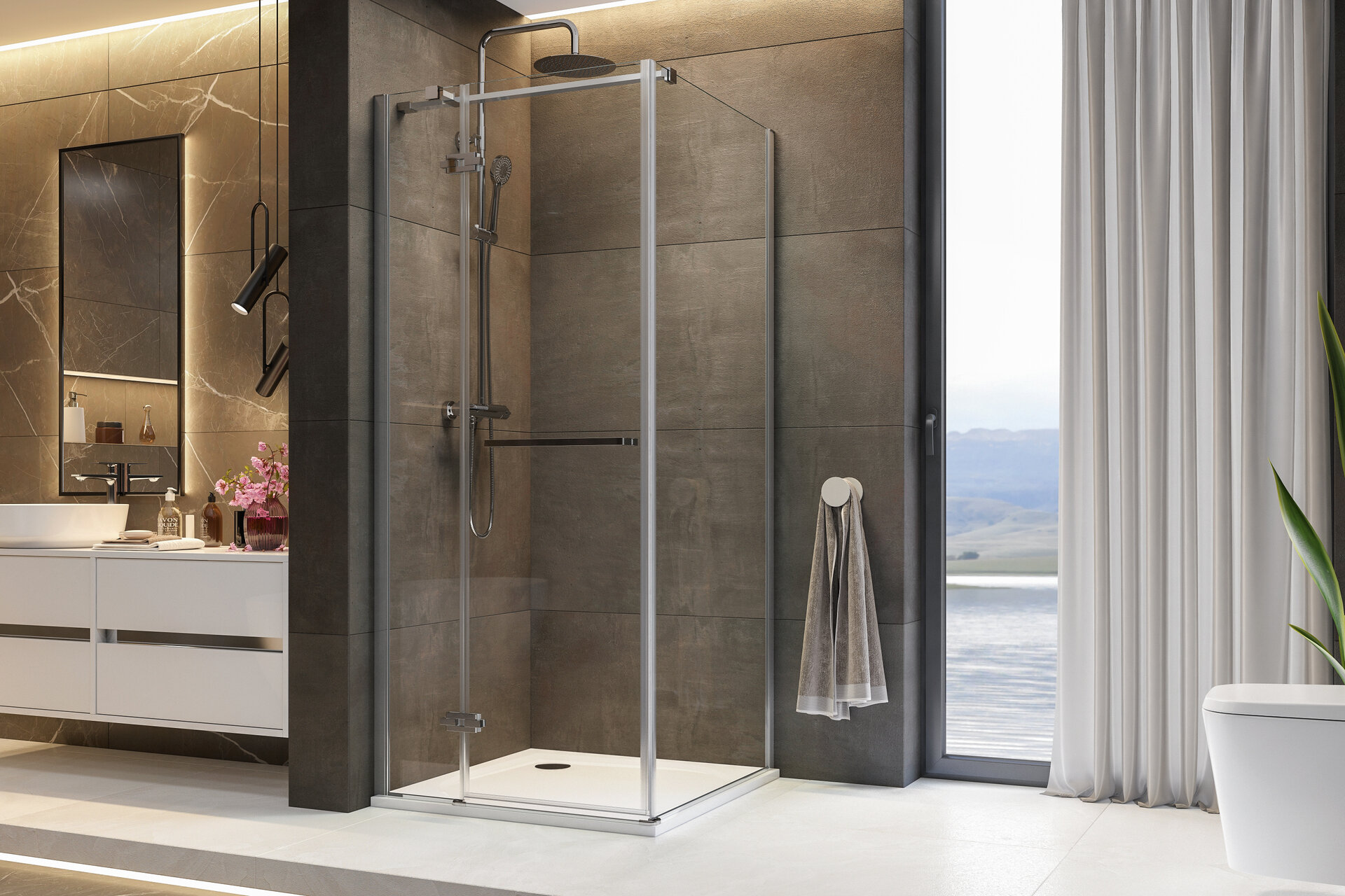 VIP A3 90 cm CHROM Sprchová zástěna čiré sklo 8mm