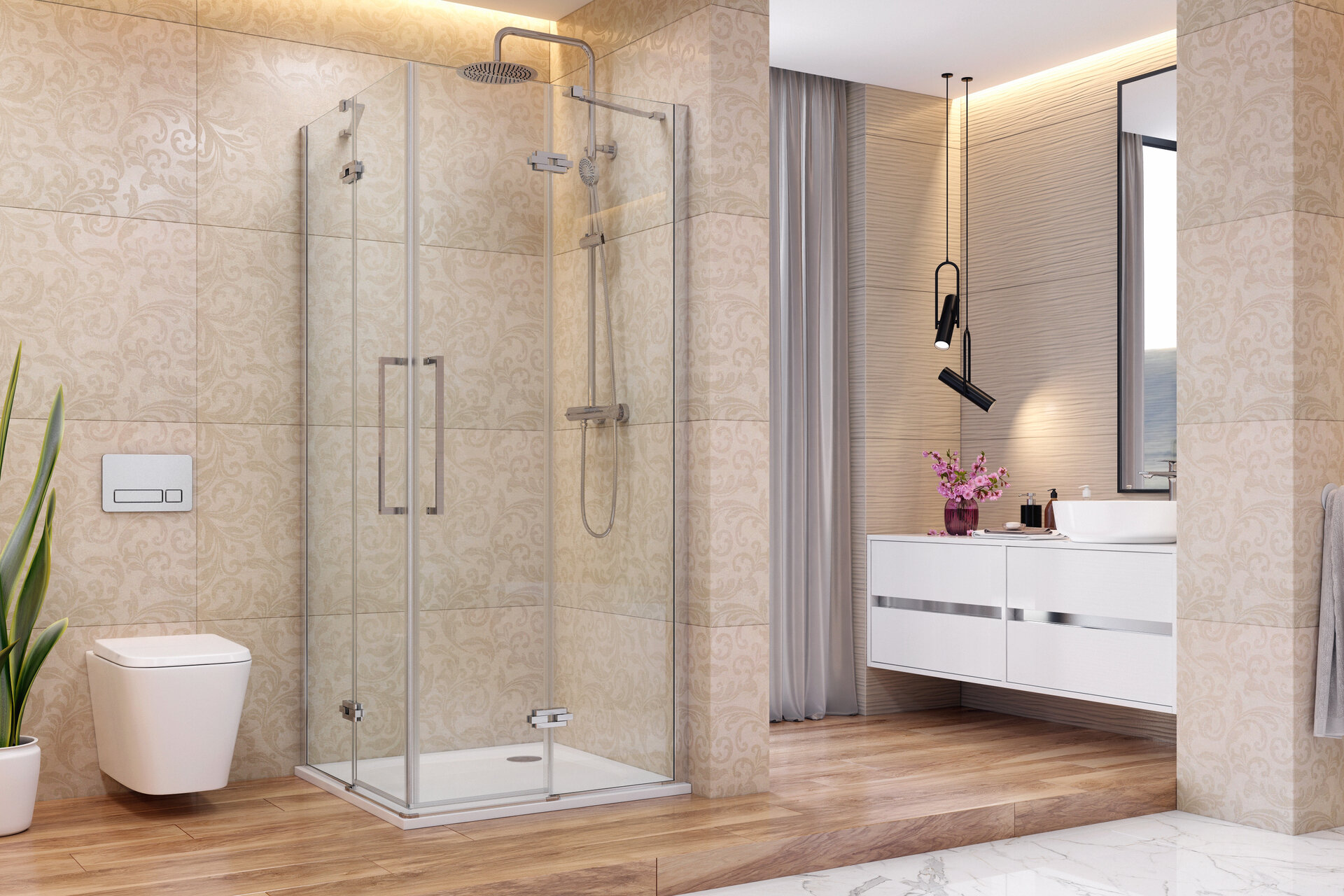 VIP A4 90 cm CHROM Sprchová zástěna čiré sklo 8mm