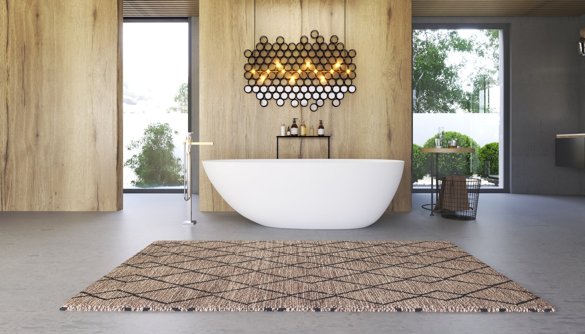 JULIA 171×79,5×54 cm koupací vana z litého mramoru