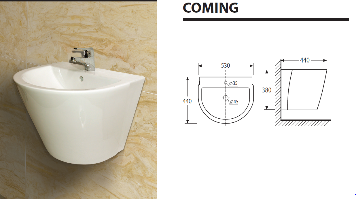 COMING závěsné umyvadlo
