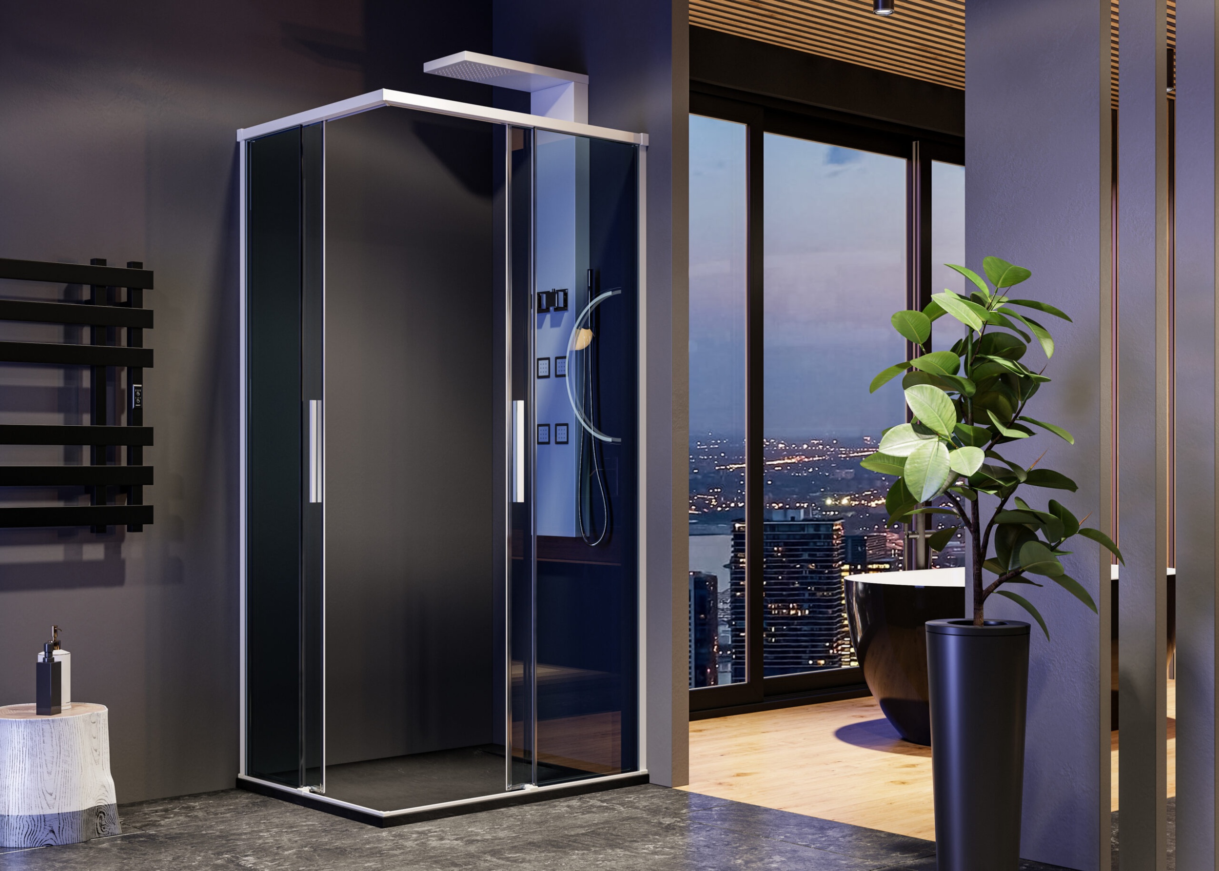 Sprchová zástěna X-FAKTOR R14 100×80 cm s posuvnými dveřmi