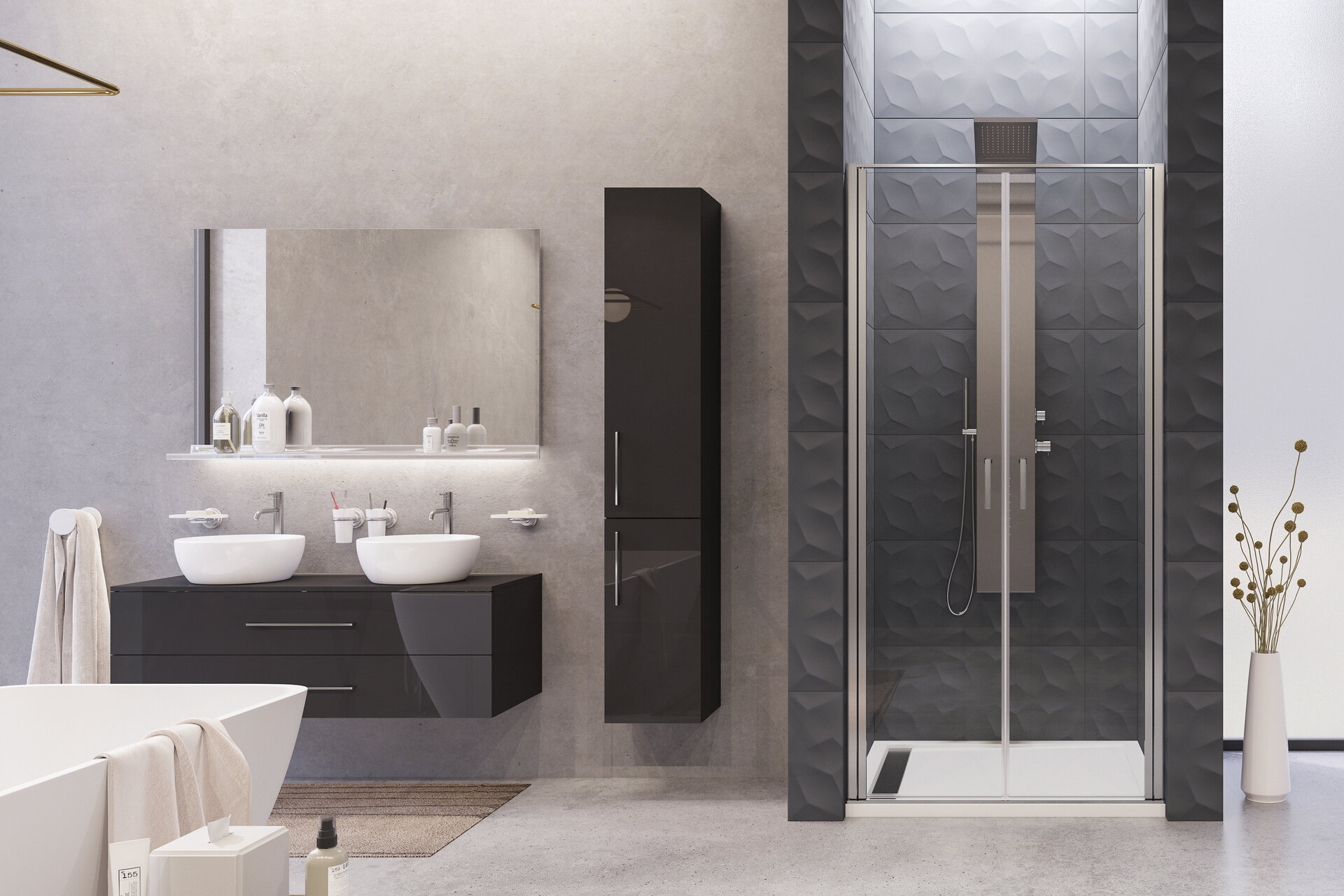 YES B2 100 sprchové dveře do niky dvoukřídlé 97-101cm