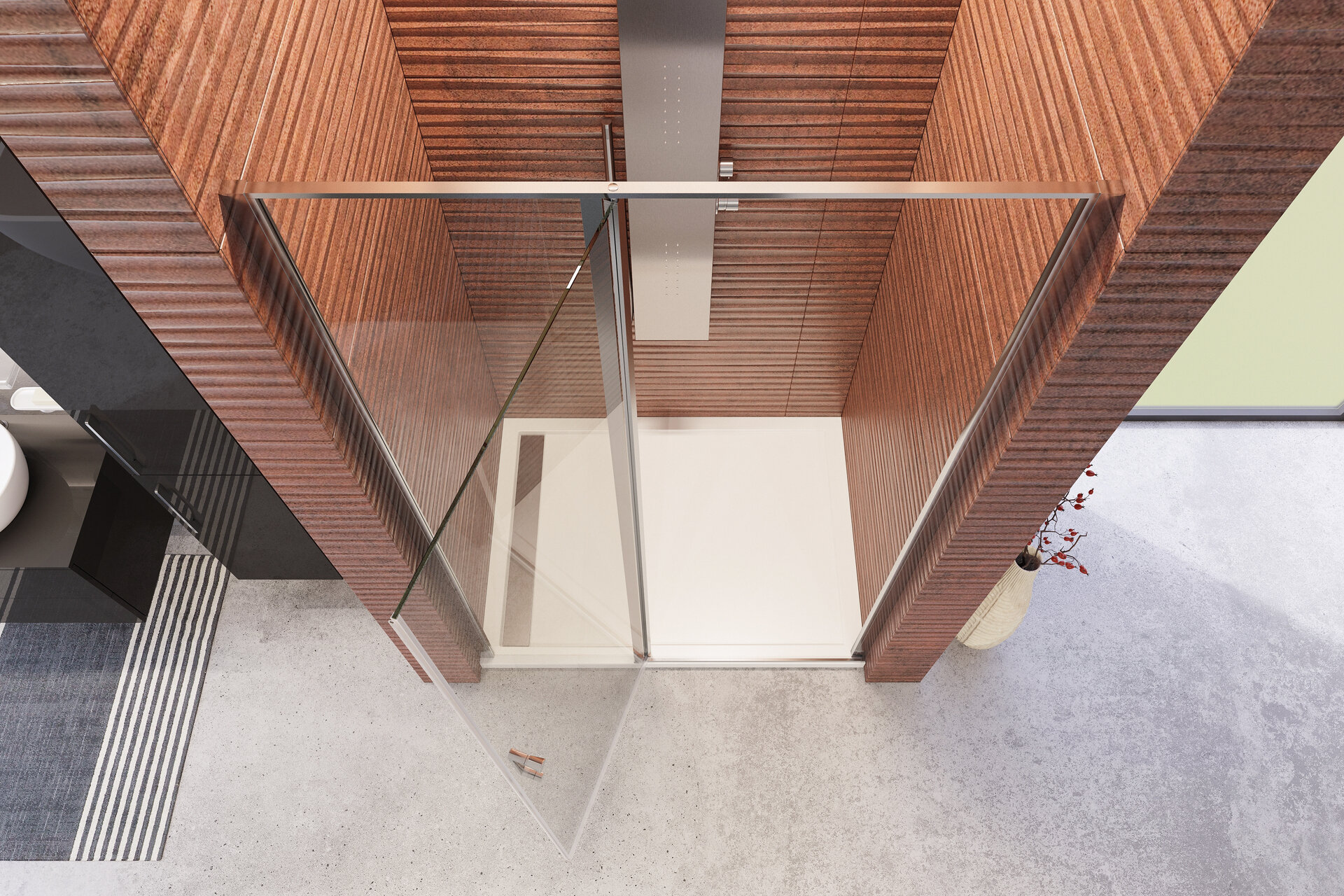 YES B5 140 sprchové dveře jednokřídlé s pevnou stěnou 137-141 cm