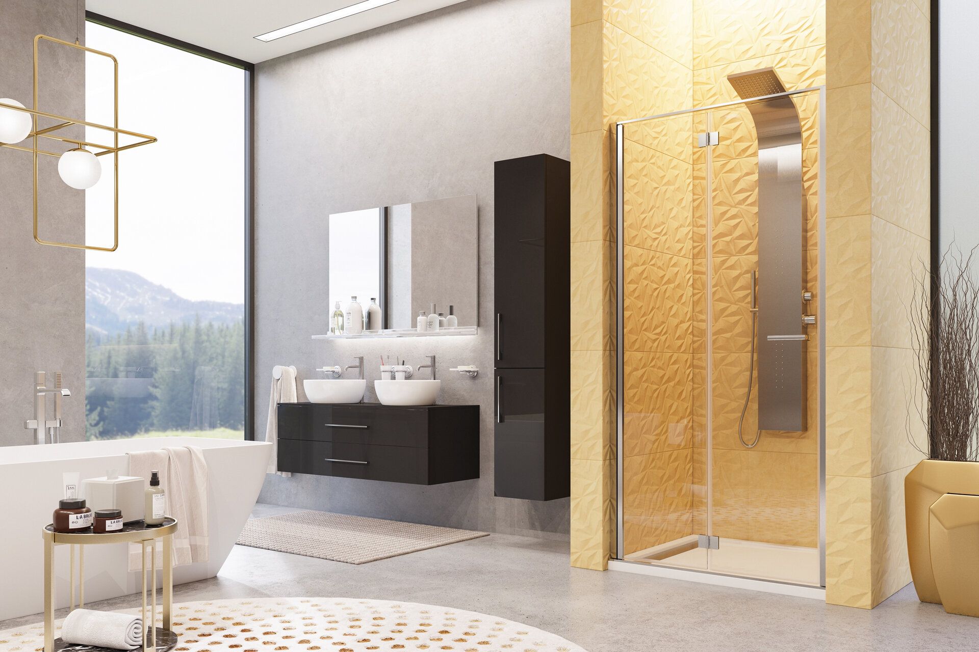 YES B8 85 sprchové dveře do niky zalamovací 82-86cm