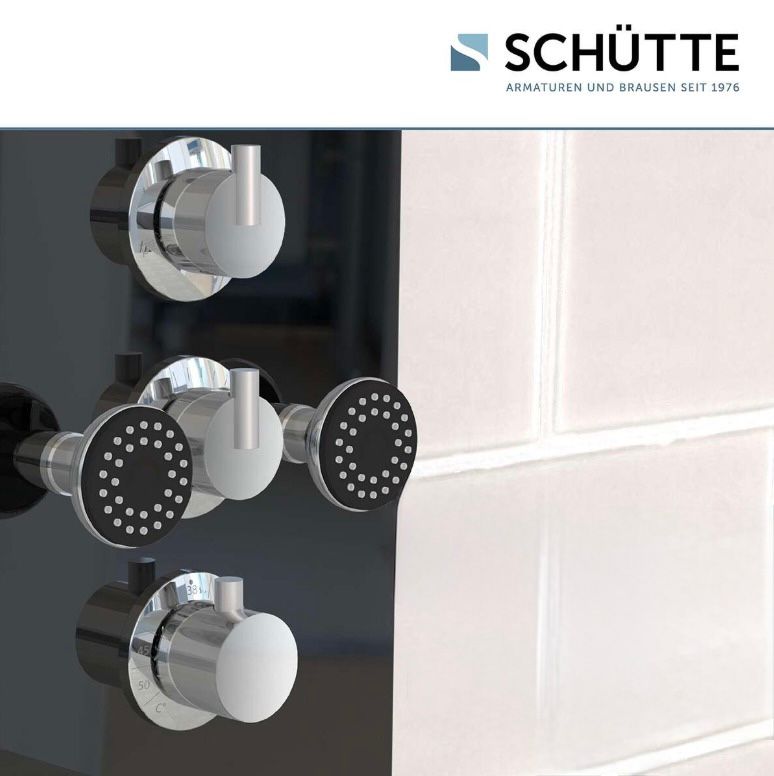 Skleněný sprchový panel LANZAROTE, s termostatickou baterií, černý 60029