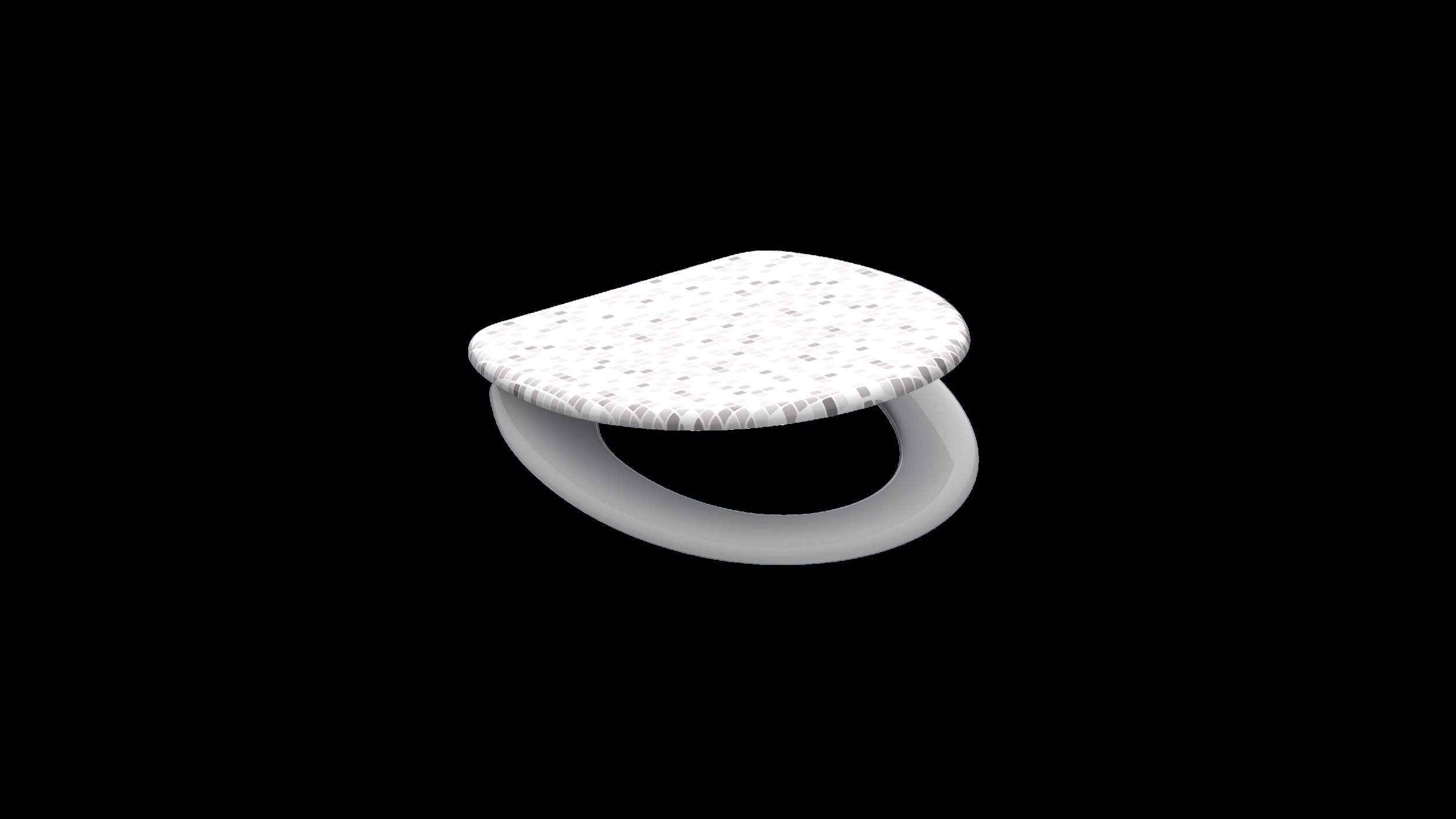 Duroplastové WC sedátko se zpomalovacím mechanismem SOFT-CLOSE MOSAIC GREY, ED82118