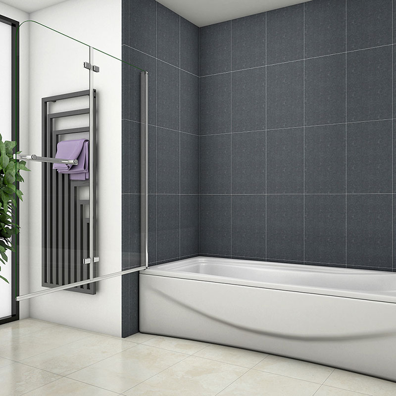 Vanová zástěna S22H 100×140 – dvoudílná sklopná, čiré sklo