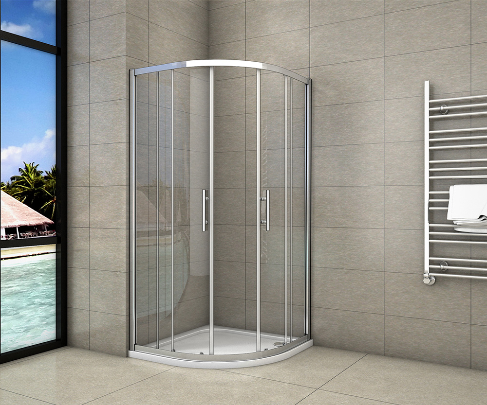 Čtvrtkruhový sprchový kout SYMPHONY S4 90×90 s dvoudílnými posuvnými dveřmi