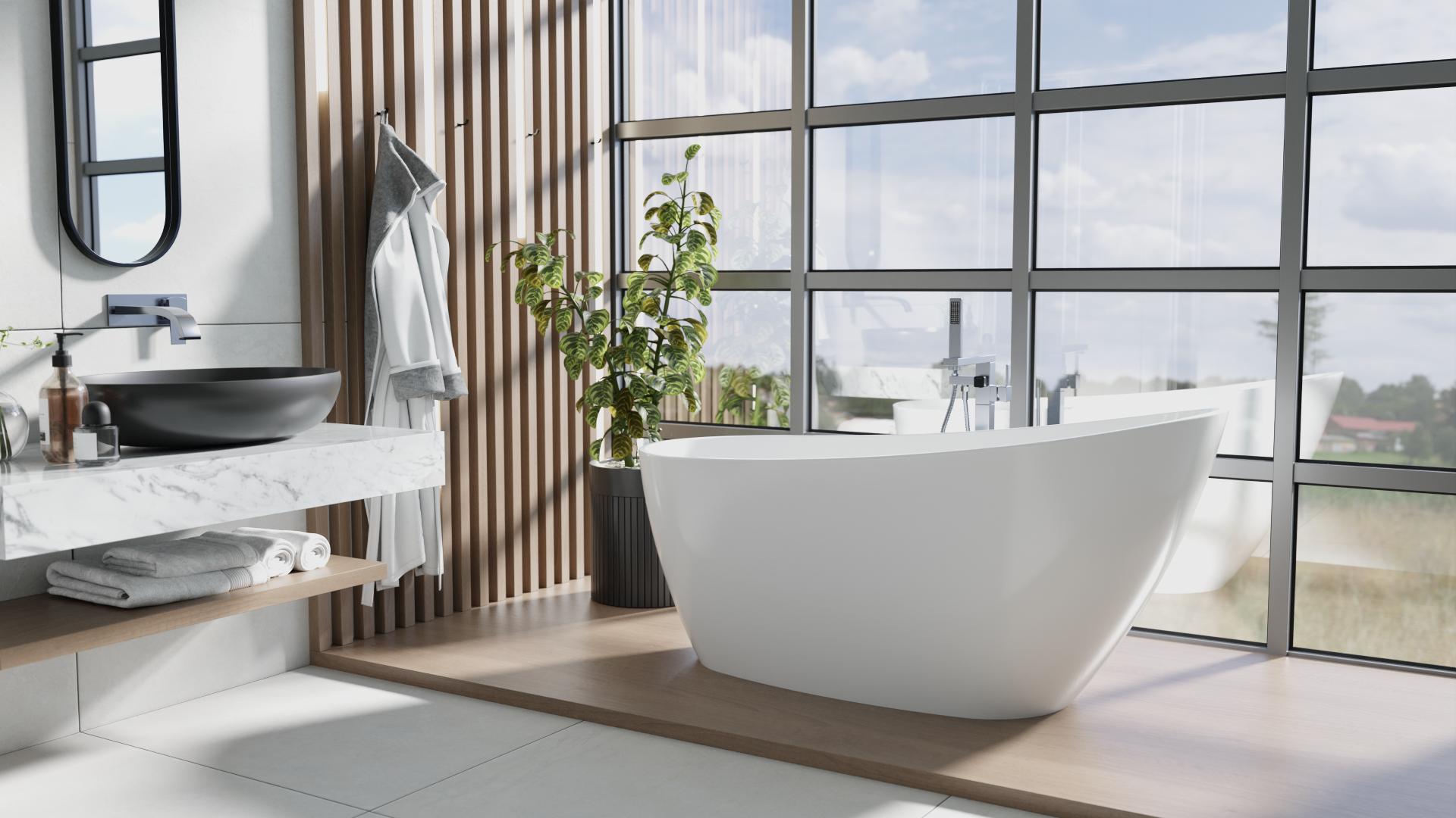 Volně stojící akrylátová vana Cameron 170×80