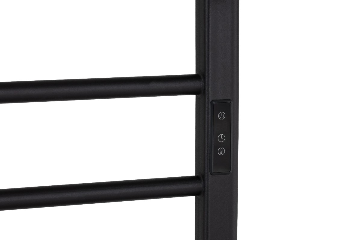 Elektrický sušák ručníků Ricardo, s displejem – 158 W -černá matná – 860×550 mm