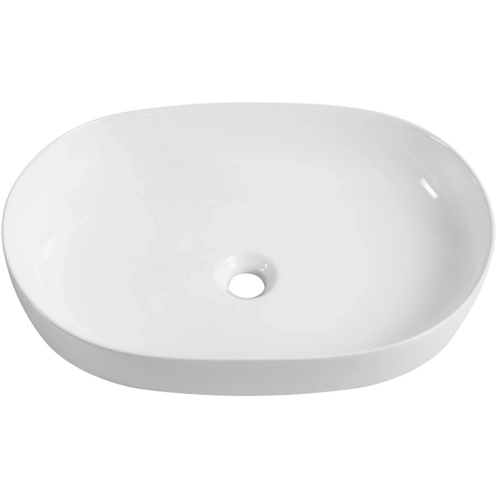 Umyvadlo keramické Nicole – na desku – bílá lesklá – 60×42 cm