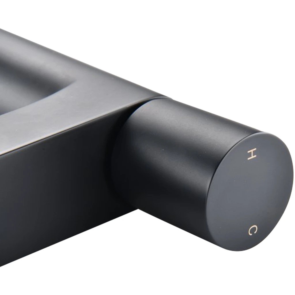 Umyvadlová stojánková baterie Loreta – nízká – černá matná – 423538