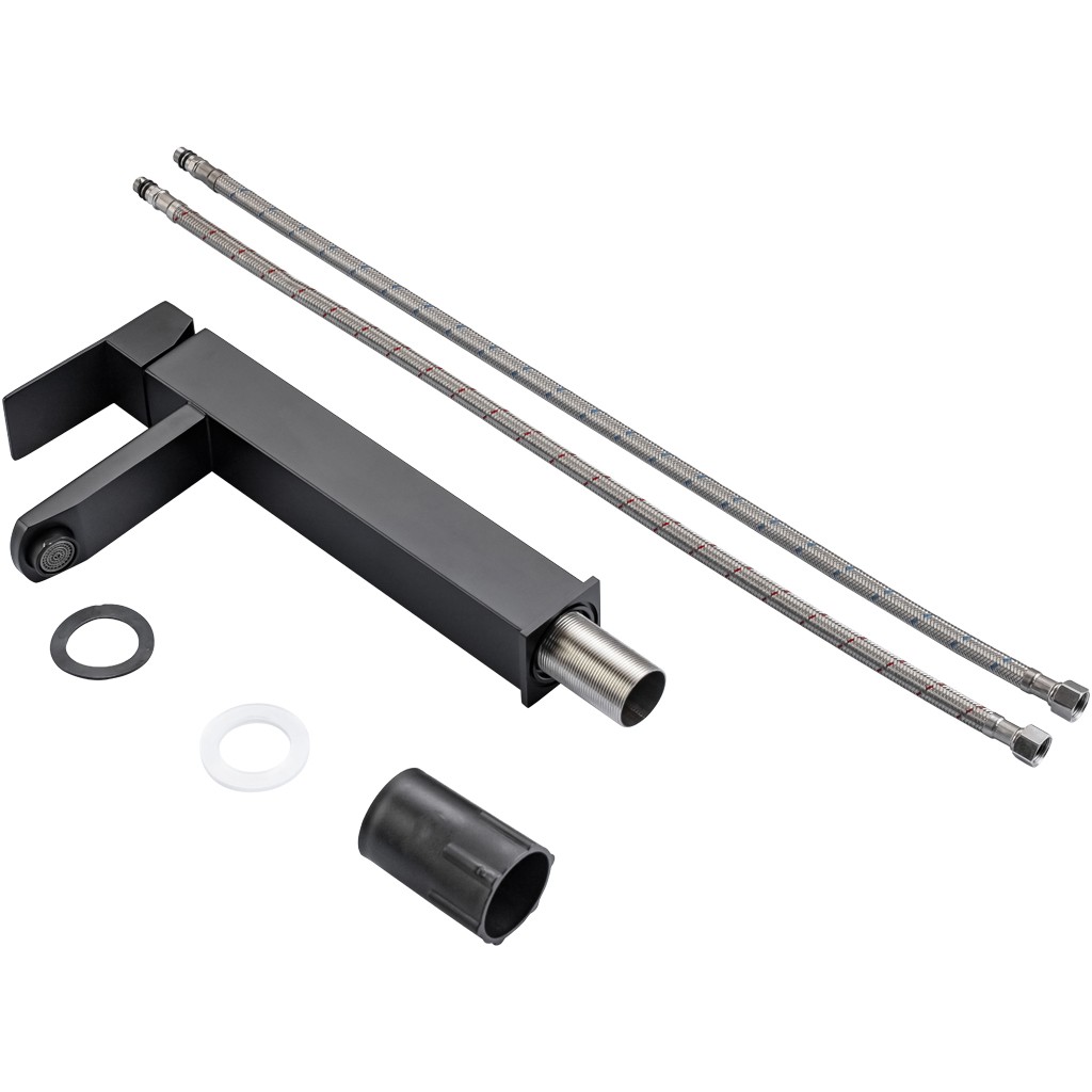 Umyvadlová stojánková baterie Elma – vysoká – černá matná