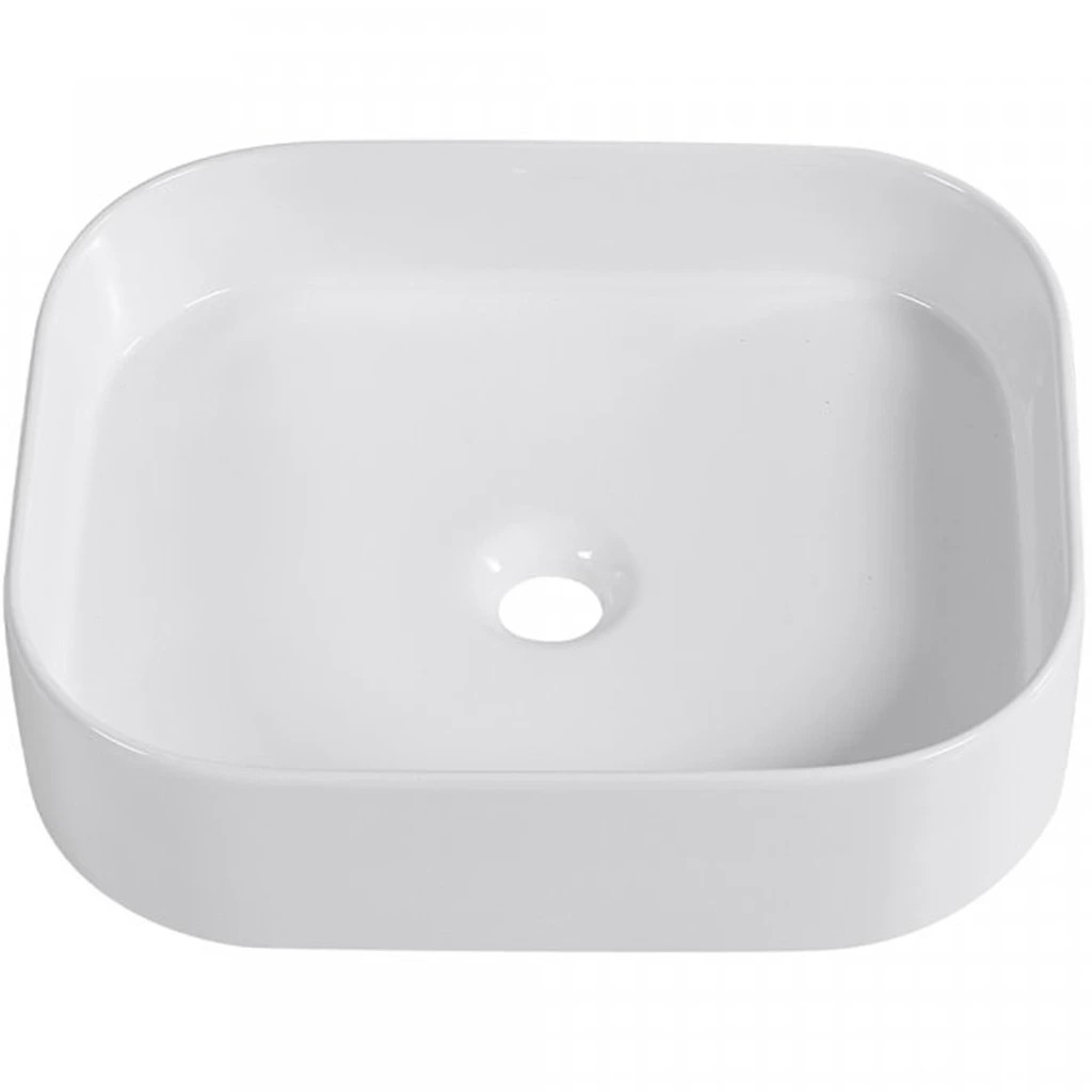 Umyvadlo keramické Matteo – na desku – bílá lesklá – 45×38 cm