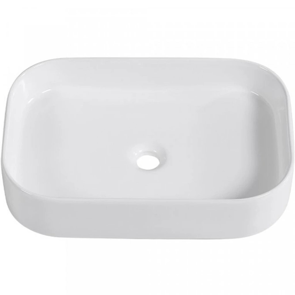 Umyvadlo keramické Matteo – na desku – bílá lesklá – 55,5×38 cm