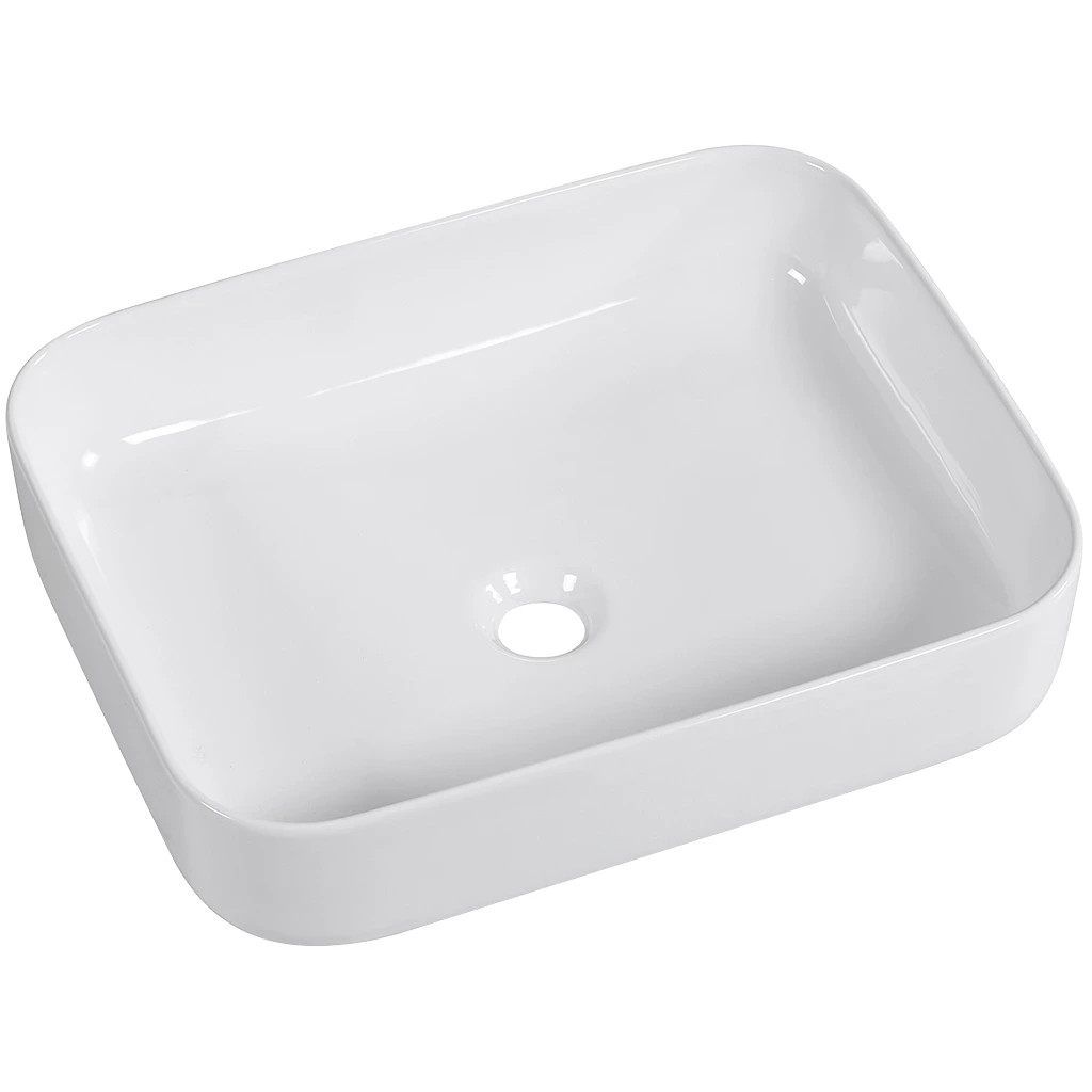 Umyvadlo keramické Vizo - na desku - bílá lesklá - 50x39 cm