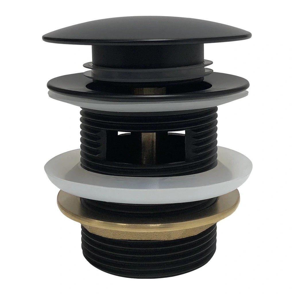 Vanová výpusť – 6/4 “ – click-clack s přepadem – černá matná