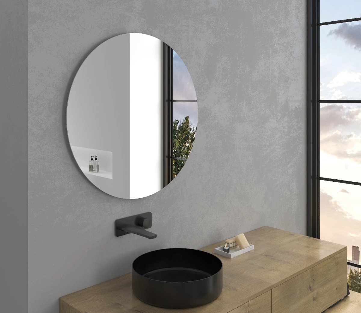 Koupelnové zrcadlo Specchio – Ø 60 cm