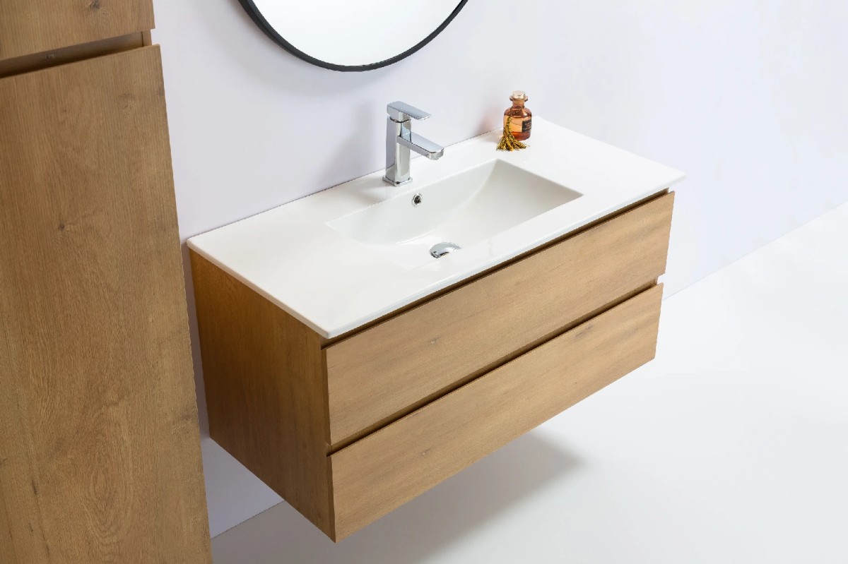 Umyvadlo keramické Todo – nábytkové – bílá lesklá – 101×46,5 cm