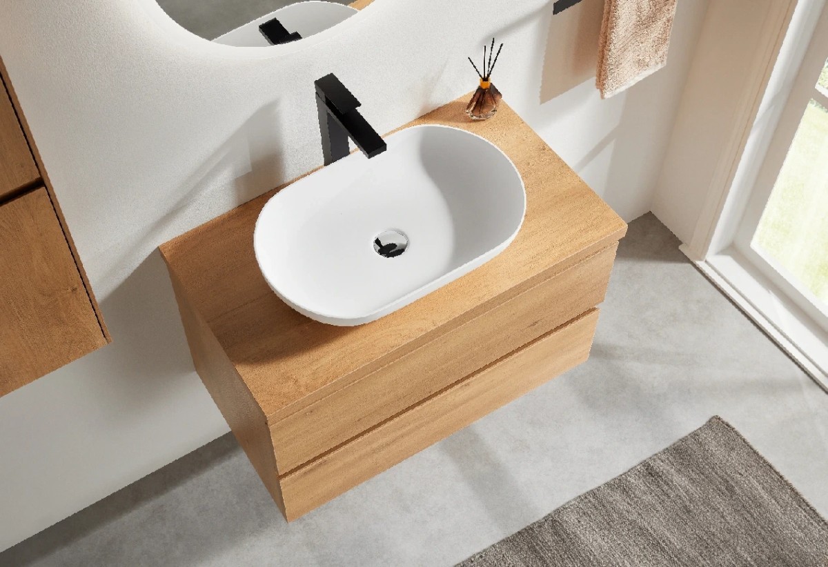 Deska pod umyvadlo Navira Slim – dub medový – 60x46x1,8 cm