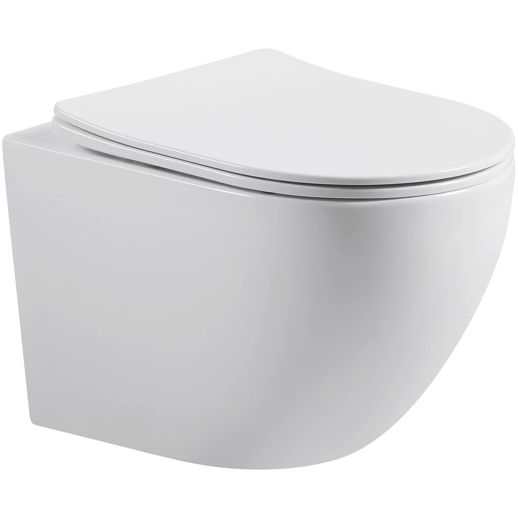 WC závěsné Cesso, Vortex + Slim/UF sedátko – bílá lesklá – 49×36 cm