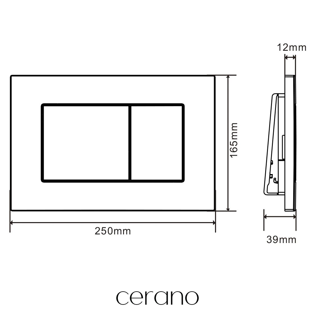 Ovladací tlačítko WC modulů Lite/Classic – ABS – černá matná